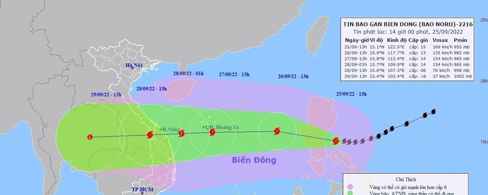 TIN BÃO GẦN BIỂN ĐÔNG: BÃO NORU (chiều 25/9) - Sputnik Việt Nam, 1920, 27.09.2022