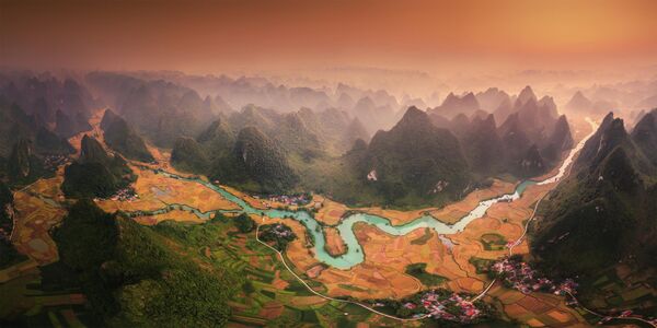 Bức ảnh Ripe rice valley của nhiếp ảnh gia Việt Nam Cù Nhân Cao, lọt vào TOP 50 hạng mục Open-Nature Landscapes tại EPSON International Pano Awards 2022. - Sputnik Việt Nam