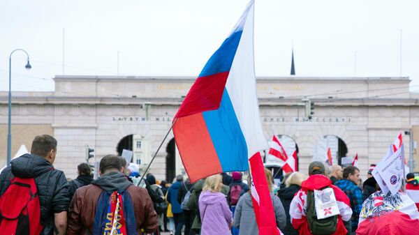 Biểu tình phản đối các chính sách chống Nga ở Vienna - Sputnik Việt Nam