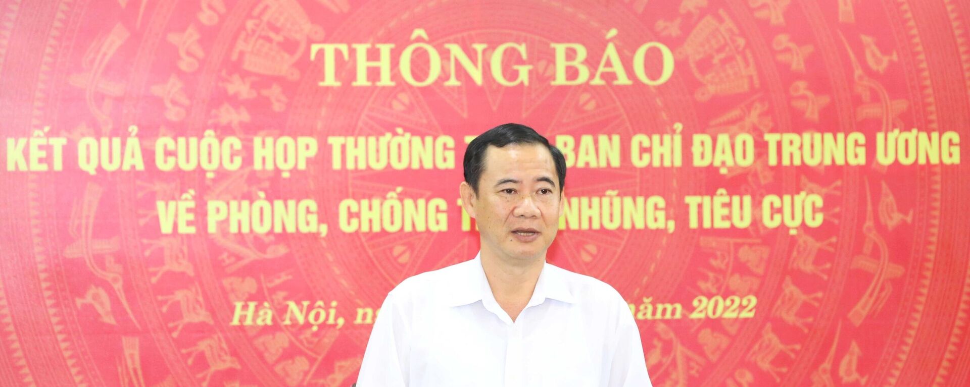 Đồng chí Nguyễn Thái Học, Phó Ban Nội chính Trung ương thông báo kết quả cuộc họp
 - Sputnik Việt Nam, 1920, 18.11.2022