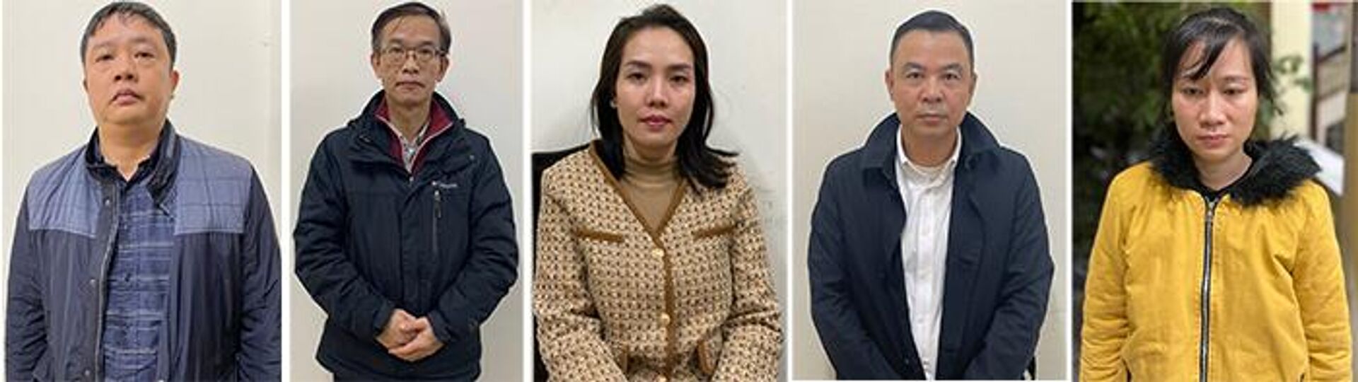 The defendants (from left to right): Vu Hong Quang, Ly Tien Hung, Nguyen Thi Hien, Dao Minh Duong, Pham Thi Kim Ngan.  - Sputnik Việt Nam, 1920, 04.12.2022