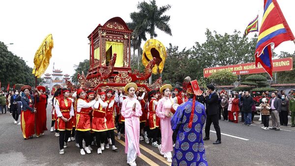 Quyền Chủ tịch nước Võ Thị Ánh Xuân dự Lễ kỷ niệm 1983 năm cuộc khởi nghĩa Hai Bà Trưng  - Sputnik Việt Nam