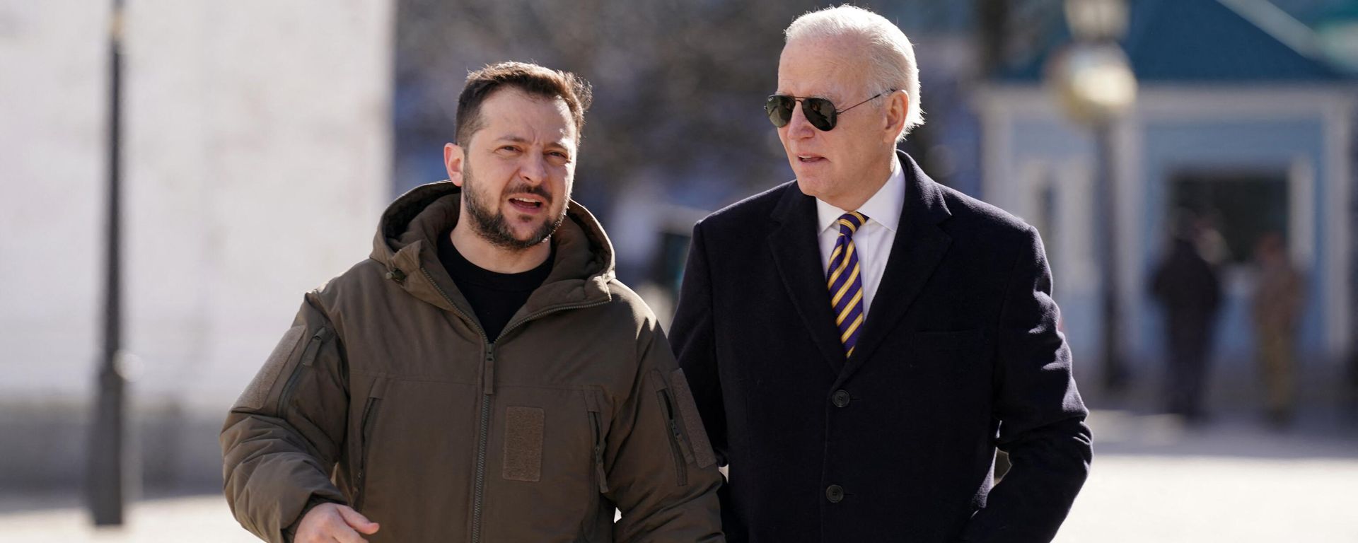 Tổng thống Mỹ Joe Biden và Tổng thống Ukraina Vladimir Zelensky tại Kiev - Sputnik Việt Nam, 1920, 21.02.2023