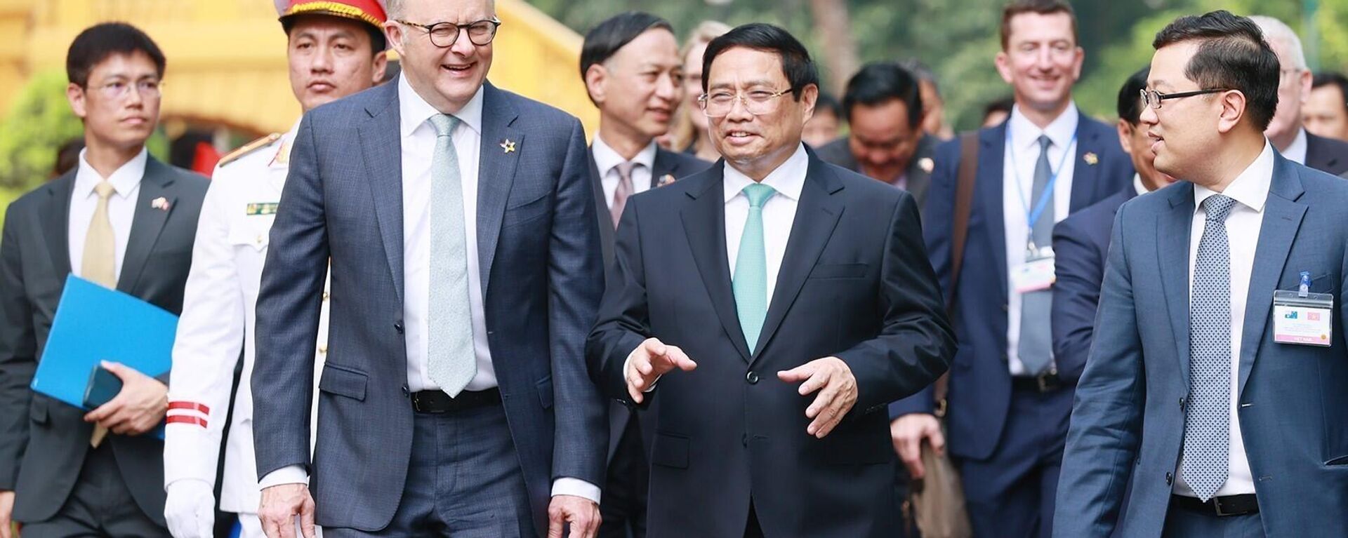 Thủ tướng Phạm Minh Chính chủ trì Lễ đón Thủ tướng Australia Anthony Albanese thăm chính thức Việt Nam - Sputnik Việt Nam, 1920, 04.06.2023