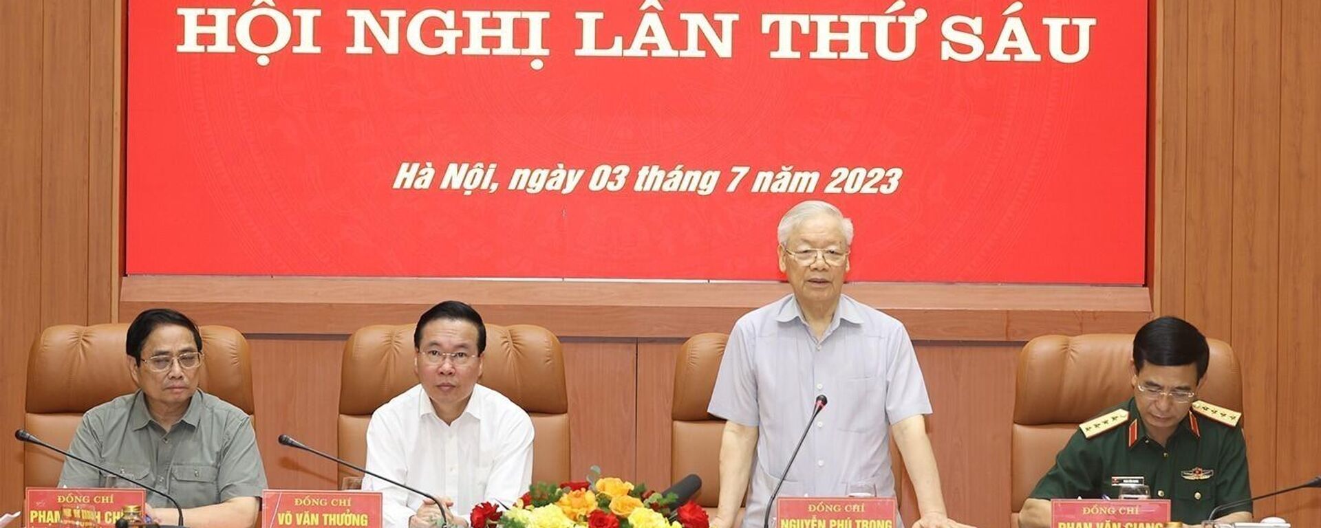 Tổng Bí thư Nguyễn Phú Trọng chủ trì Hội nghị Quân ủy Trung ương lần thứ sáu - Sputnik Việt Nam, 1920, 03.07.2023