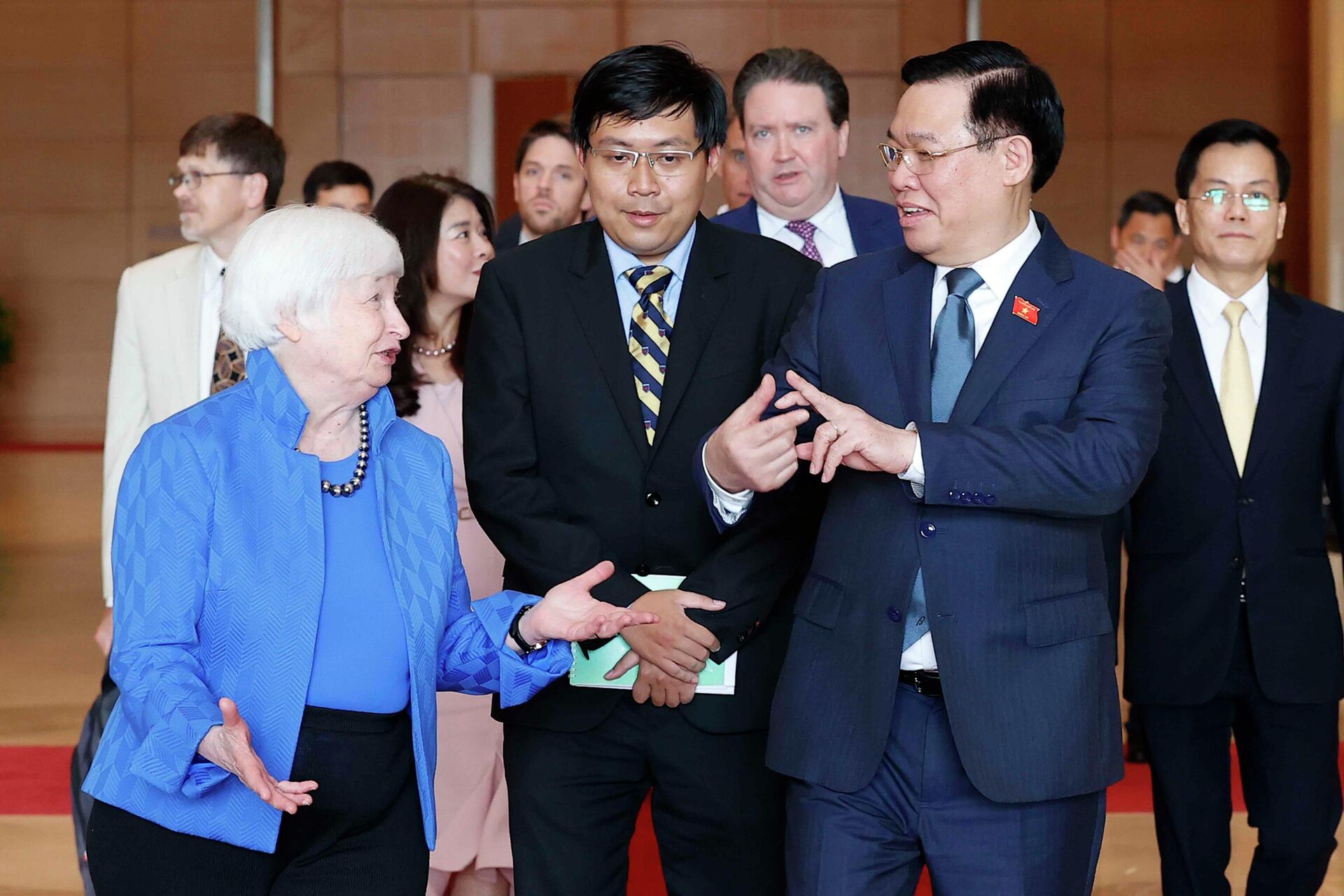 Chủ tịch Quốc hội Vương Đình Huệ tiếp Bộ trưởng Bộ Tài chính Hoa Kỳ Janet Yellen - Sputnik Việt Nam, 1920, 22.07.2023