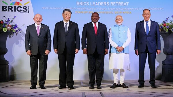 Lễ chụp ảnh Trưởng các phái đoàn BRICS tại Johannesburg - Sputnik Việt Nam