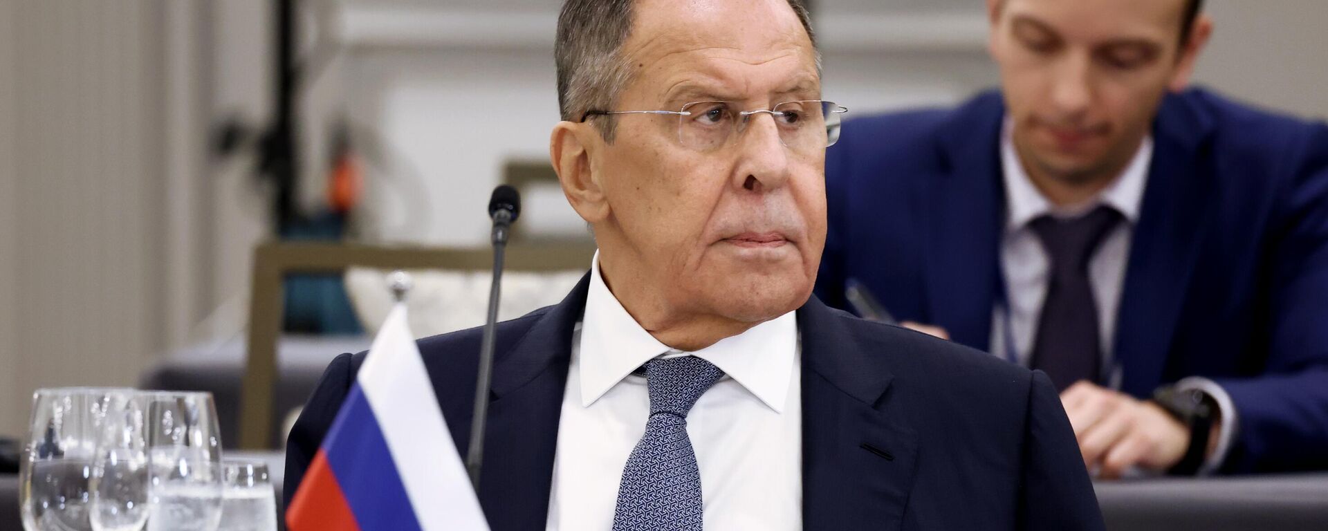 Bộ trưởng Ngoại giao Nga Sergei Lavrov phát biểu tại phiên họp thứ 78 của Đại hội đồng Liên hợp quốc tại Trụ sở Liên hợp quốc ở New York - Sputnik Việt Nam, 1920, 15.11.2023