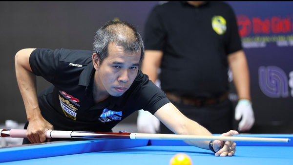 Cơ thủ Trần Quyết Chiến trong trận chung kết giải Billiard Carom 3 băng HBSF Cup Tour 3 - Sputnik Việt Nam