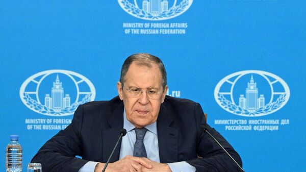 Ngoại trưởng Nga Sergei Lavrov họp báo về kết quả năm 2023 - Sputnik Việt Nam