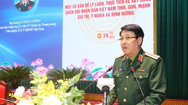 Đại tướng Lương Cường phát biểu đề dẫn.  - Sputnik Việt Nam