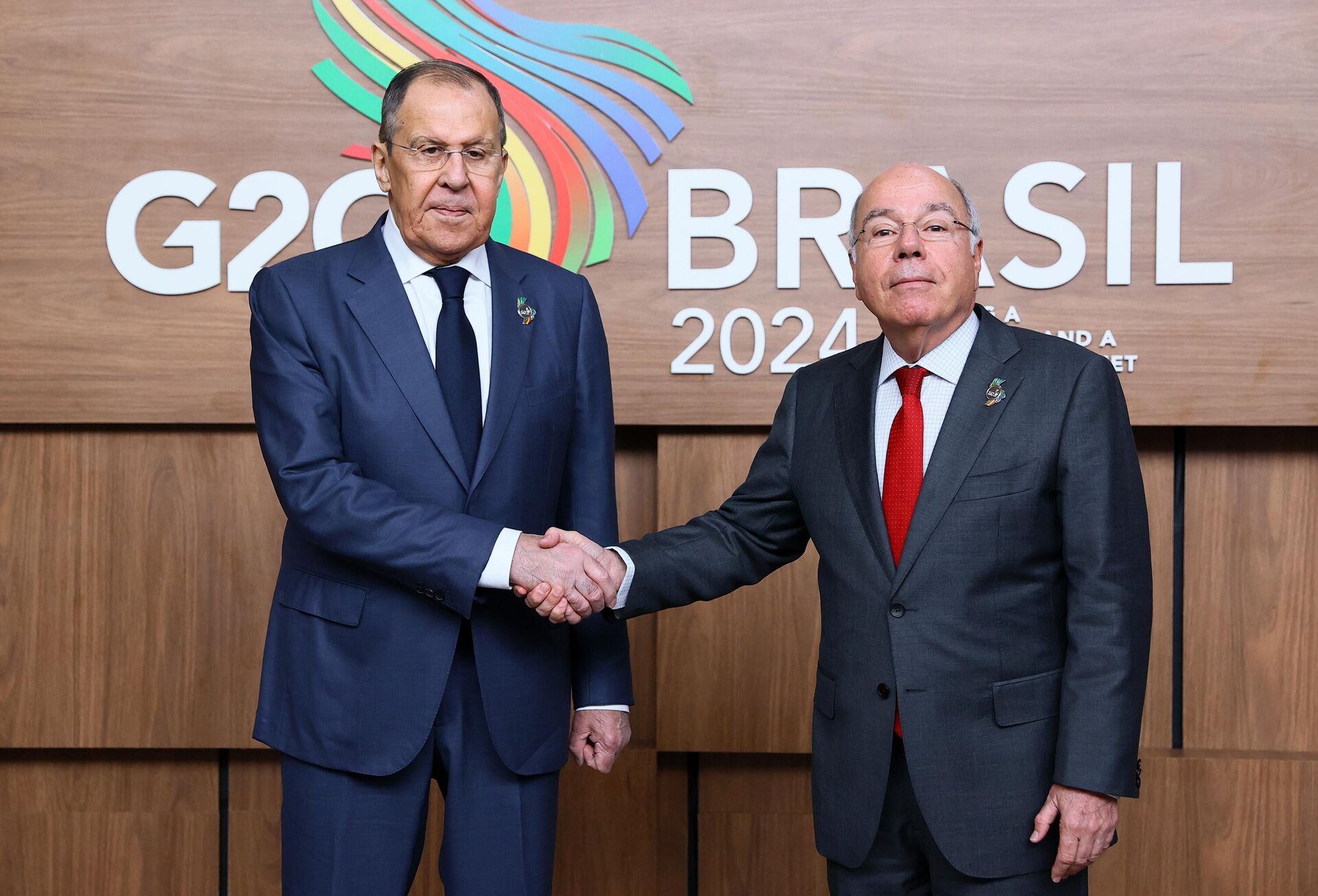 Ngoại trưởng Nga Sergei Lavrov và Ngoại trưởng Brazil Mauro Luiz Iecker Vieira  - Sputnik Việt Nam, 1920, 22.02.2024