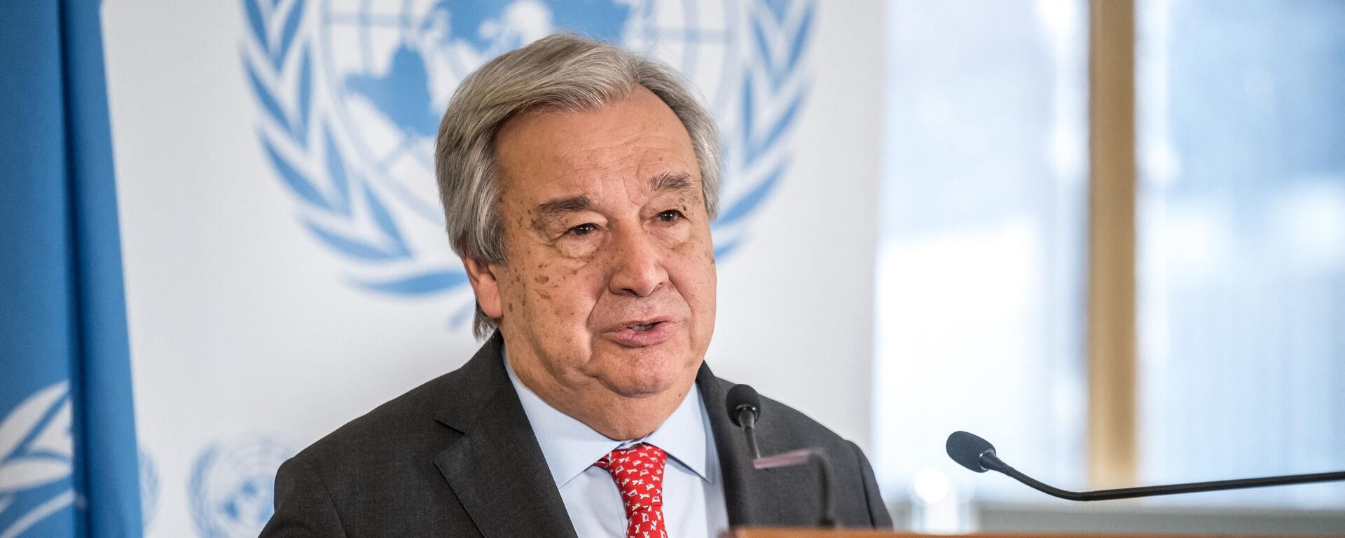 Tổng thư ký Liên Hợp Quốc Antonio Guterres phát biểu trong cuộc họp báo ở Geneva - Sputnik Việt Nam, 1920, 27.02.2024