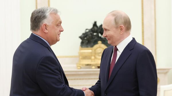 Tổng thống Nga Vladimir Putin gặp Thủ tướng Hungary V. Orban - Sputnik Việt Nam