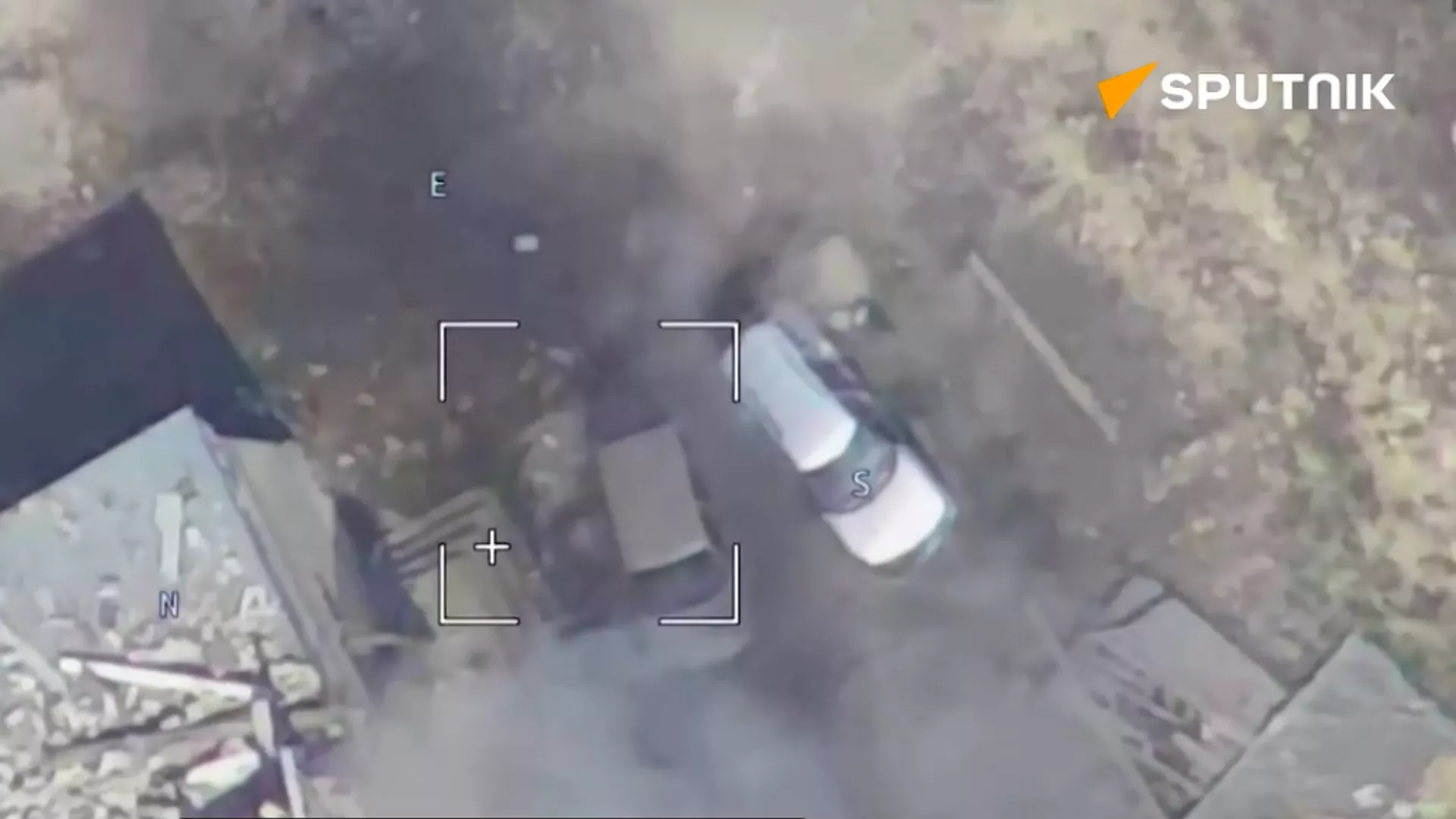 UAV Nga trong vòng một giờ đã phá hủy hơn 10 xe của Lực lượng vũ trang Ukraina