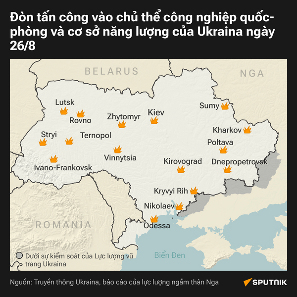 Nga ồ ạt giáng đòn tấn công sấm sét vào các chủ thể công nghiệp-quốc phòng ở Ukraina - Sputnik Việt Nam