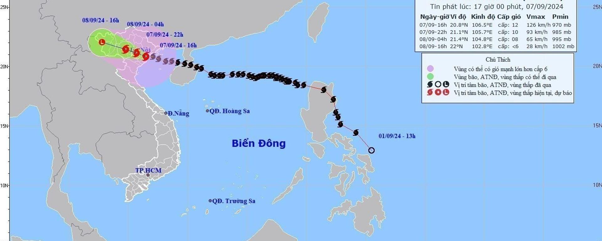 TIN BÃO TRÊN ĐẤT LIỀN (Cơn bão số 03) cập nhật lúc 16 giờ ngày 7/9 - Sputnik Việt Nam, 1920, 07.09.2024