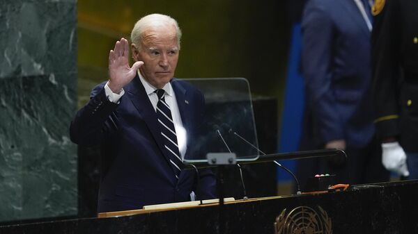 Tổng thống Mỹ Joe Biden trong bài phát biểu tại Đại hội đồng Liên hợp quốc ở New York - Sputnik Việt Nam