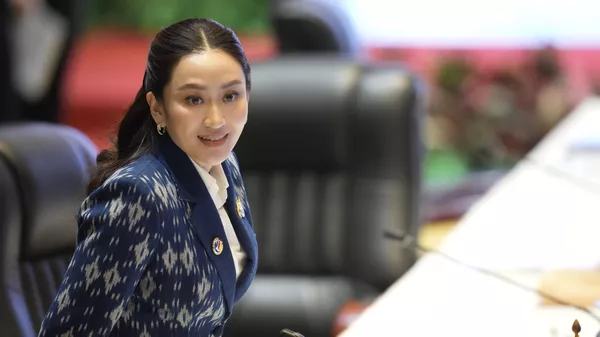 Thủ tướng Thái Lan Paetongtarn Shinawatra  tham dự Hội nghị Bộ trưởng lần thứ 44 của Hiệp hội các quốc gia Đông Nam Á (ASEAN) tại Viêng Chăn, Lào - Sputnik Việt Nam