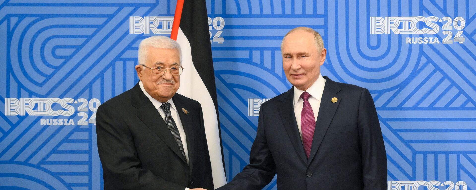 Hội nghị thượng đỉnh BRICS XVI Cuộc gặp giữa Tổng thống Nga Vladimir Putin và Tổng thống Palestine Mahmoud Abbas - Sputnik Việt Nam, 1920, 27.10.2024