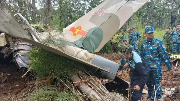 Hiện trường máy bay quân sự Yak-130 bị tai nạn tại Vườn quốc gia Yok Đôn - Sputnik Việt Nam