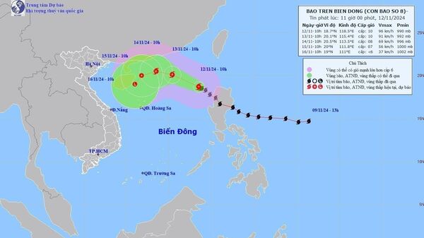 TIN BÃO TRÊN BIỂN ĐÔNG: Cơn bão số 08 (lúc 10h ngày 12/11) - Sputnik Việt Nam