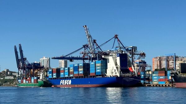 Tàu container Fesco cập cảng Vladivostok - Sputnik Việt Nam