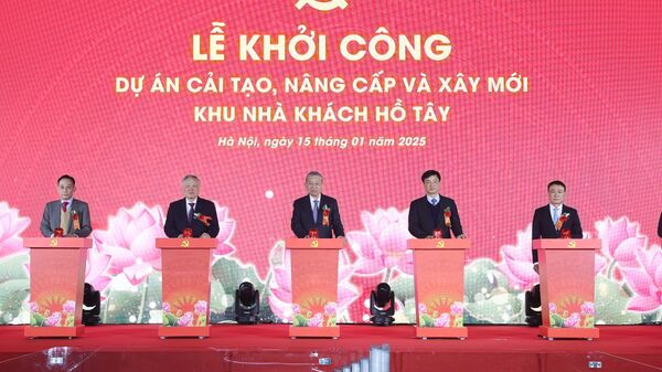 Tổng Bí thư dự Lễ khởi công Dự án cải tạo, nâng cấp và xây mới khu Nhà khách Hồ Tây - Sputnik Việt Nam