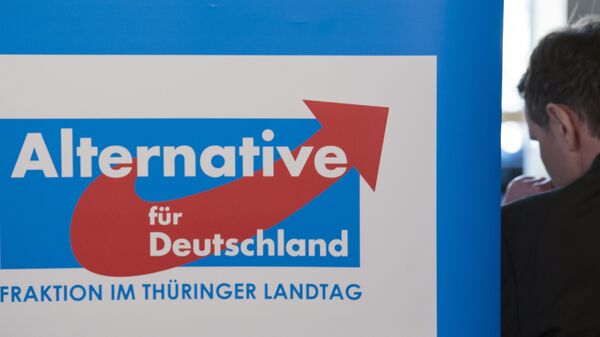 Hình chiếu logo của đảng Đức Sự lựa chọn thay thế cho nước Đức (AfD) - Sputnik Việt Nam