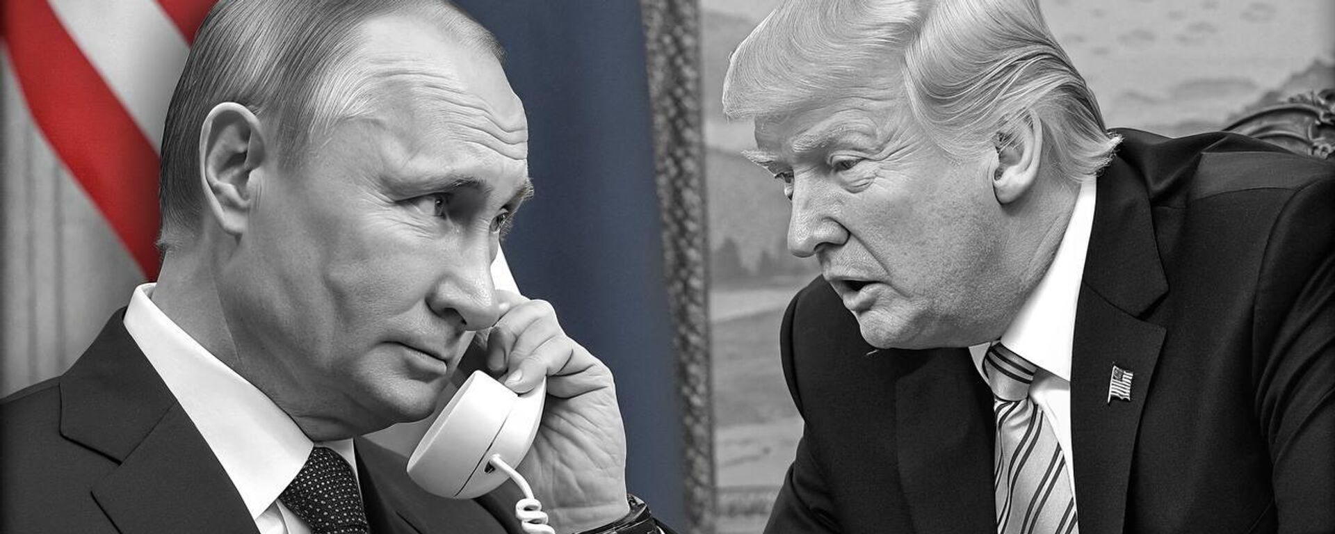 Ông Trump và Ông Putin đã hội đàm. Ảnh được tạo ra bởi AI - Sputnik Việt Nam, 1920, 14.02.2025