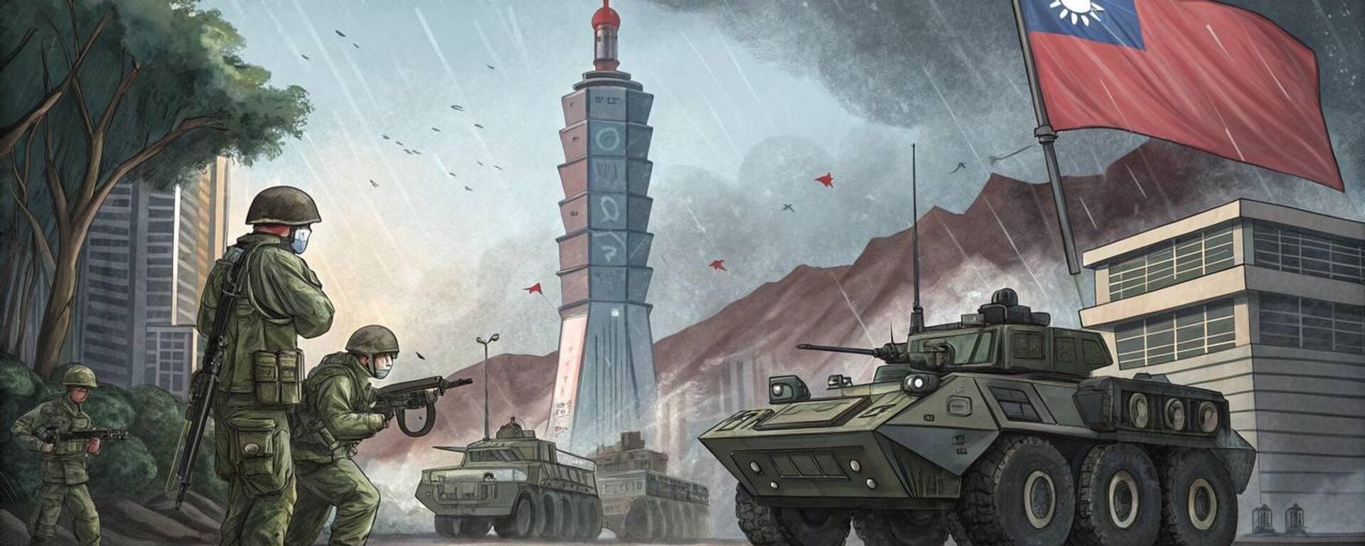 Xung đột Trung Quốc-Đài Loan leo thang. Ảnh được tạo ra bởi AI - Sputnik Việt Nam, 1920, 27.02.2025