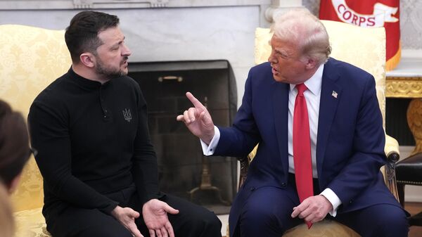 Tổng thống Mỹ Donald Trump và Vladimir Zelensky tại Phòng Bầu dục của Nhà Trắng - Sputnik Việt Nam