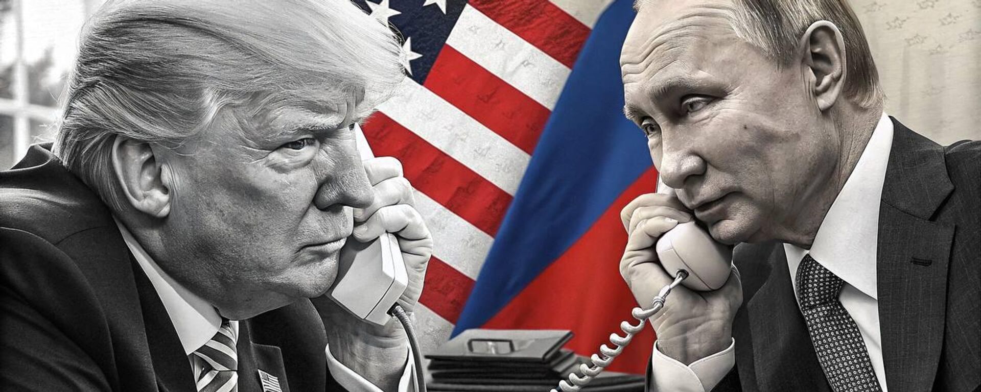 Ông Trump và Ông Putin đã hội đàm. Ảnh được tạo ra bởi AI - Sputnik Việt Nam, 1920, 19.03.2025