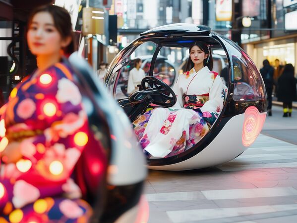 Phương tiện mini Nhật Bản của tương lai. Hình dáng một quả cầu mượt mà, lơ lửng cách mặt đất 10 cm. Hành khách đặt lộ trình qua giao diện giọng nói, và khoang di chuyển tự động đi theo đường đã được lập trình với tốc độ của người đi bộ. Hoàn hảo để di chuyển trong các khu phố cổ với ngõ hẻm chật hẹp. - Sputnik Việt Nam