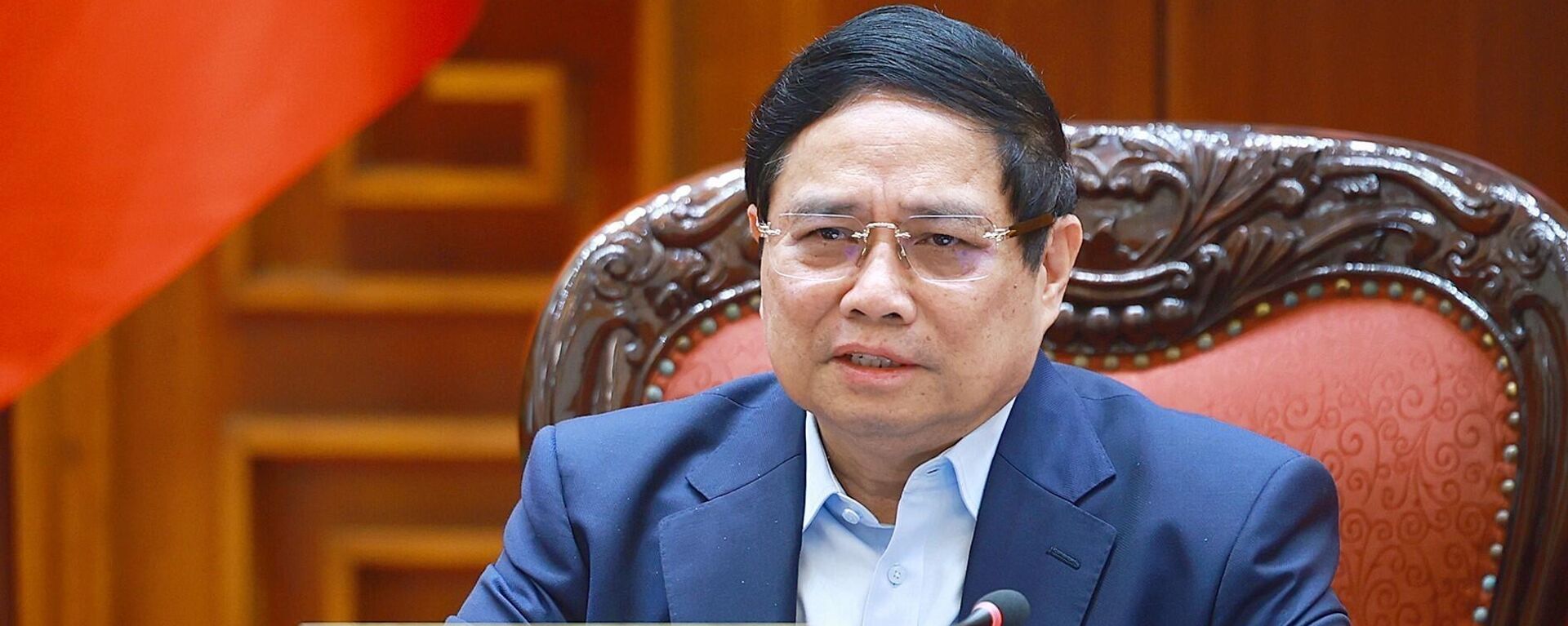 Thủ tướng Phạm Minh Chính chủ trì cuộc họp về mức áp thuế mới của Hoa Kỳ đối với hàng hoá nhập khẩu từ Việt Nam. - Sputnik Việt Nam, 1920, 03.04.2025