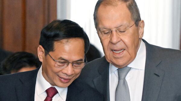 Cuộc gặp giữa người đứng đầu Bộ Ngoại giao Nga và Việt Nam Sergei Lavrov và Bùi Thanh Sơn - Sputnik Việt Nam