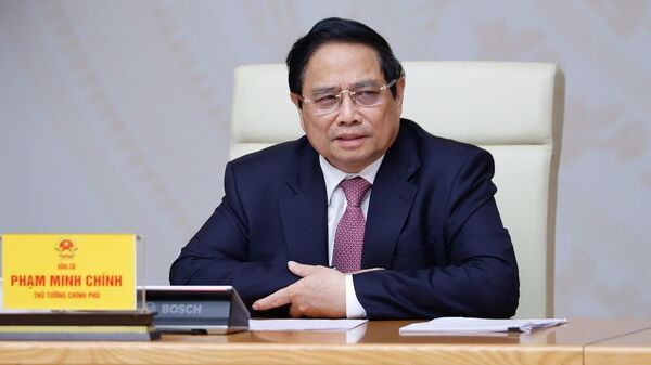 Thủ tướng Phạm Minh Chính chủ trì cuộc họp về cập nhật tình hình và giải pháp ứng phó với chính sách thuế quan của Hoa Kỳ - Sputnik Việt Nam