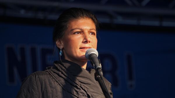 Thủ lĩnh đảng Liên minh Sahra Wagenknecht - Vì trí tuệ và công lý (Bündnis Sahra Wagenknecht, BSW) ở Đức là bà Sahra Wagenknecht - Sputnik Việt Nam
