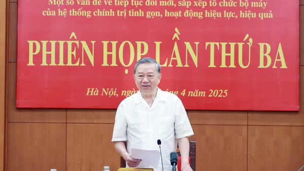 Tổng Bí thư chủ trì Phiên họp thứ ba Ban Chỉ đạo Trung ương về tổng kết thực hiện Nghị quyết 18-NQ/TW - Sputnik Việt Nam