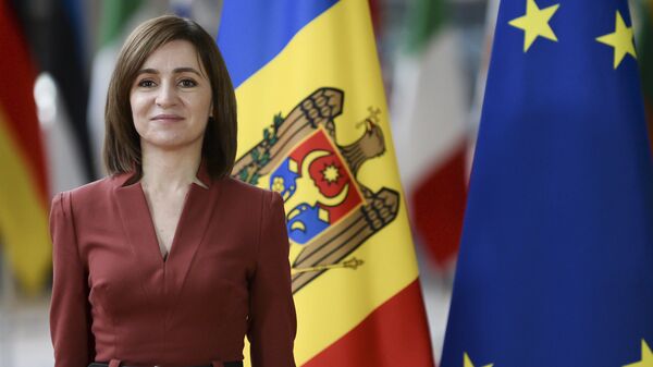 Tổng thống Moldova Maia Sandu tại trụ sở Hội đồng Châu Âu ở Brussels, Bỉ - Sputnik Việt Nam