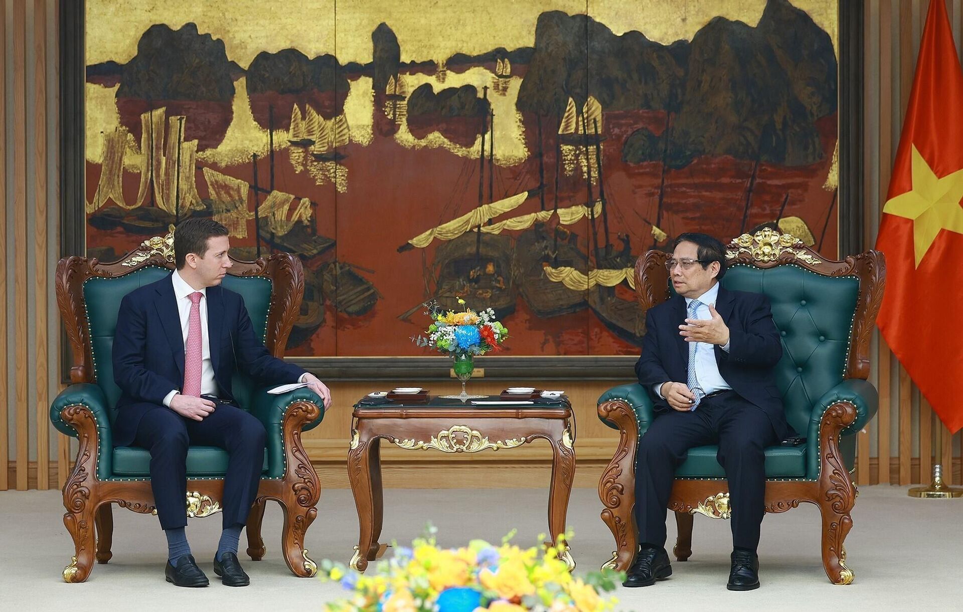 Thủ tướng Phạm Minh Chính tiếp Tổng giám đốc điều hành Quỹ đầu tư Warburg Pincus (Hoa Kỳ) Thủ tướng Phạm Minh Chính tiếp Tổng giám đốc điều hành Quỹ đầu tư Warburg Pincus (Hoa Kỳ) - Sputnik Việt Nam, 1920, 18.04.2025