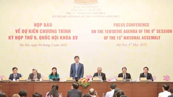 Họp báo về dự kiến chương trình Kỳ họp thứ 9, Quốc hội Khóa XV - Sputnik Việt Nam