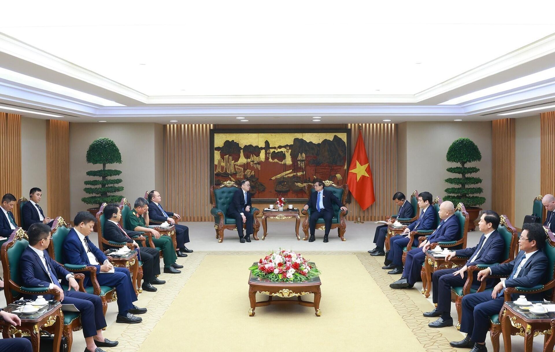 Thủ tướng tiếp Chủ tịch Khu vực Châu Á – Thái Bình Dương của Tập đoàn Xây dựng Điện lực Trung Quốc Thủ tướng tiếp Chủ tịch Khu vực Châu Á – Thái Bình Dương của Tập đoàn Xây dựng Điện lực Trung Quốc - Sputnik Việt Nam, 1920, 21.05.2025