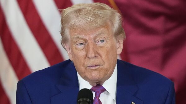 Tổng thống Hoa Kỳ Donald Trump phát biểu tại một cuộc họp bàn tròn ở Doha, Qatar - Sputnik Việt Nam