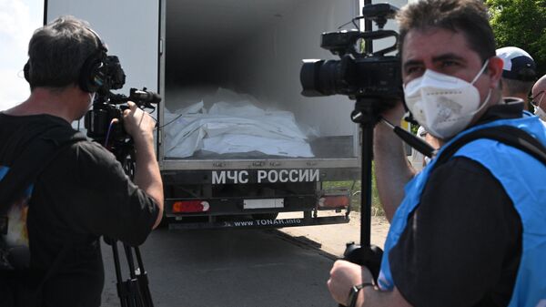 Tủ lạnh chứa thi thể quân nhân Lực lượng vũ trang Ukraina - Sputnik Việt Nam
