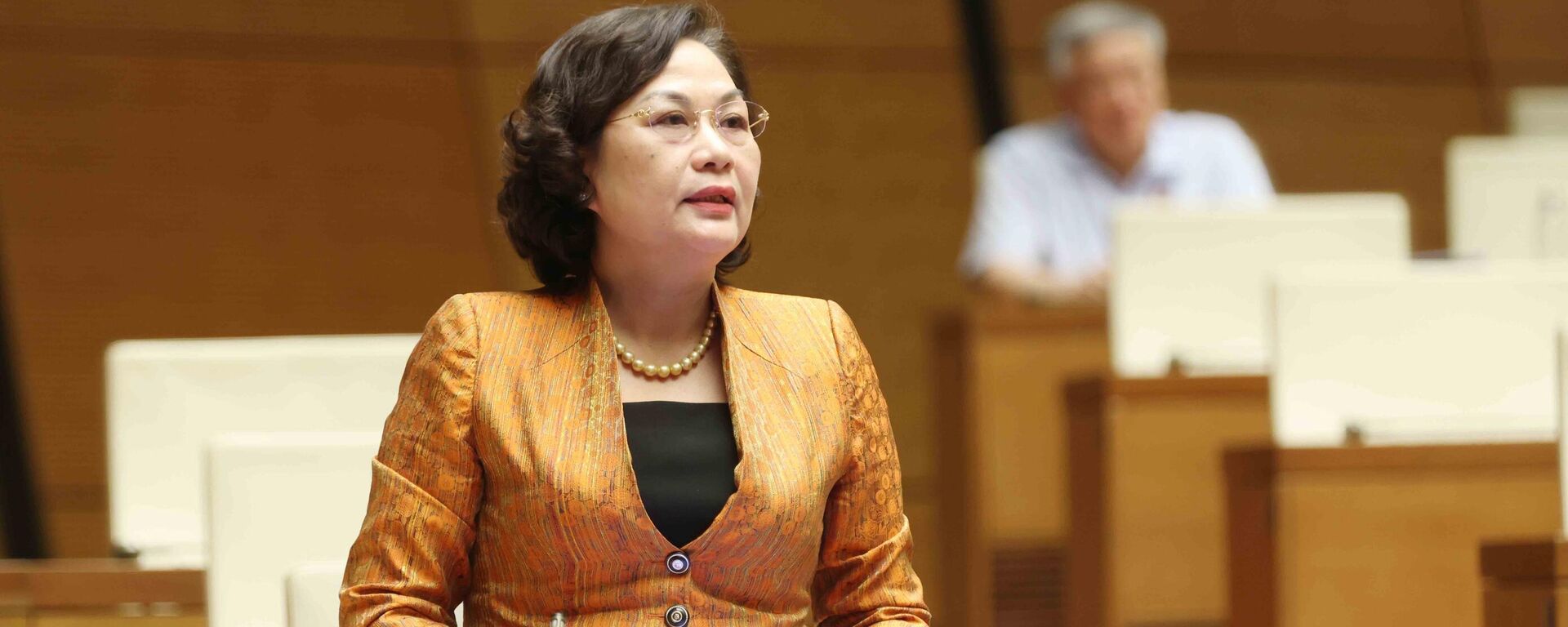 Thống đốc Ngân hàng Nhà nước Việt Nam Nguyễn Thị Hồng giải trình làm rõ ý kiến Đại biểu Quốc hội - Sputnik Việt Nam, 1920, 19.06.2025