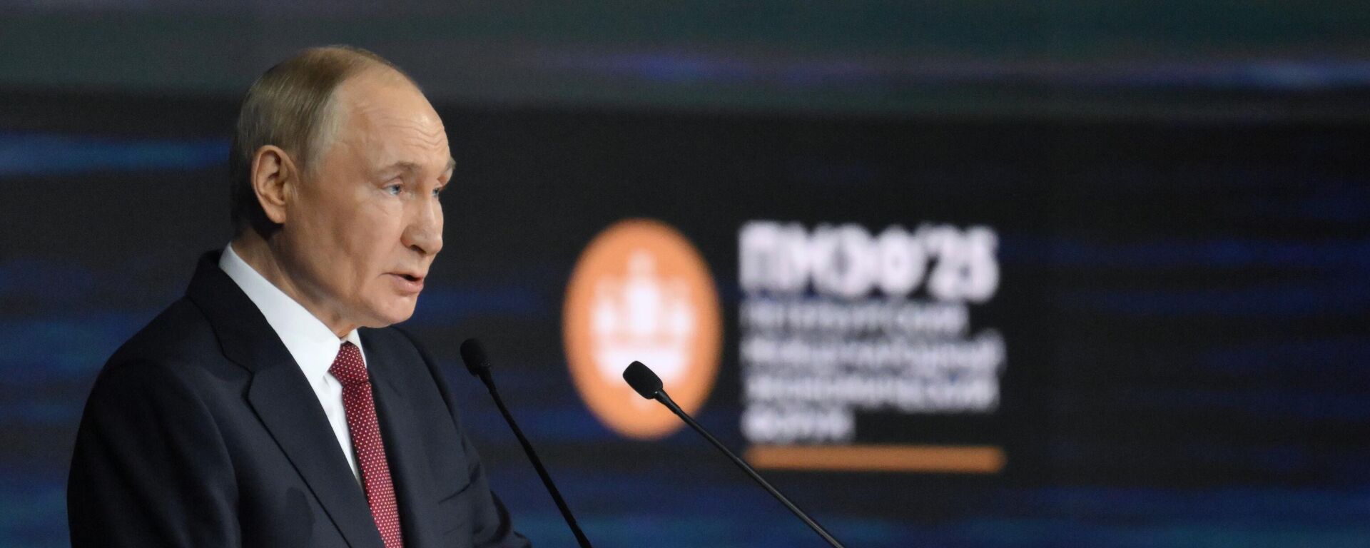 Tổng thống Nga Putin phát biểu tại phiên toàn thể của Diễn đàn Kinh tế Quốc tế St. Petersburg - Sputnik Việt Nam, 1920, 20.06.2025