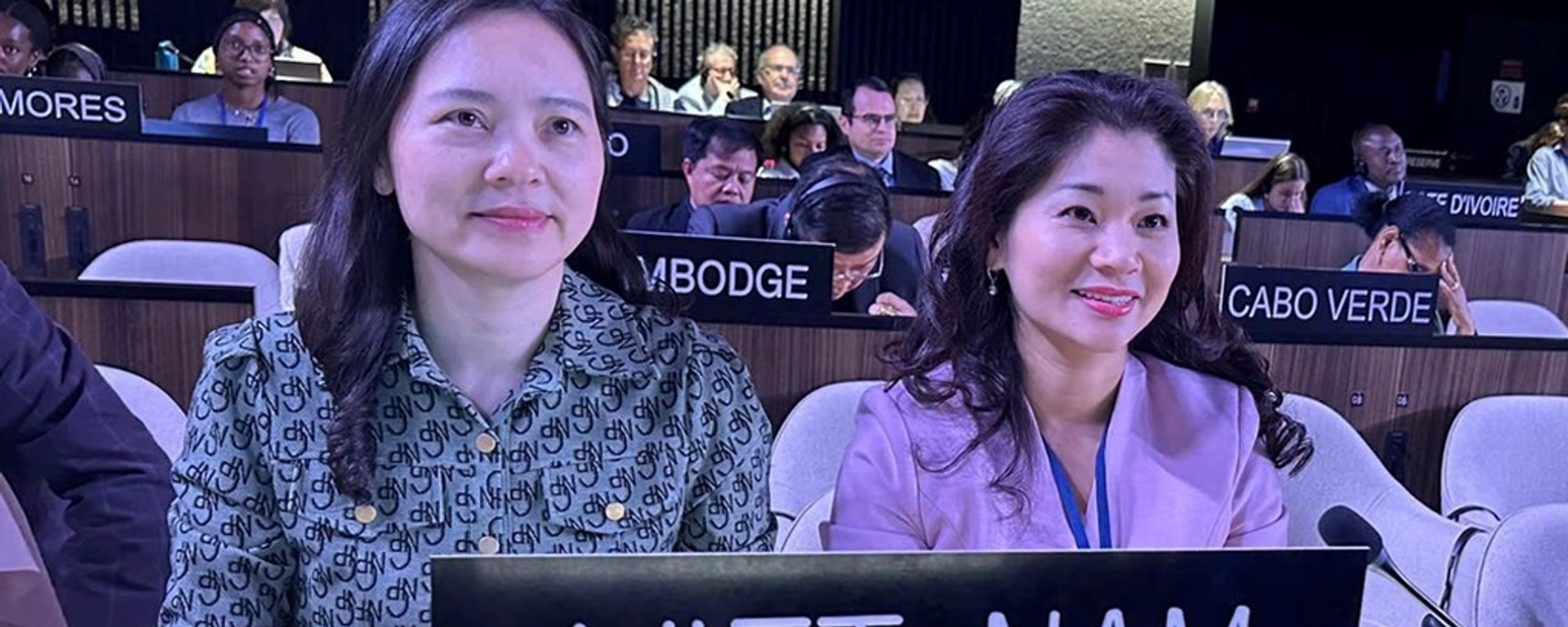 Bà Nguyễn Thị Vân Anh (bên trái), Đại sứ, Trưởng phái đoàn đại diện thường trực của Việt Nam tại UNESCO và TS. Nguyễn Phương Hòa, Cục trưởng Cục Hợp tác quốc tế, Bộ Văn hóa, Thể thao và Du lịch - Sputnik Việt Nam, 1920, 21.06.2025