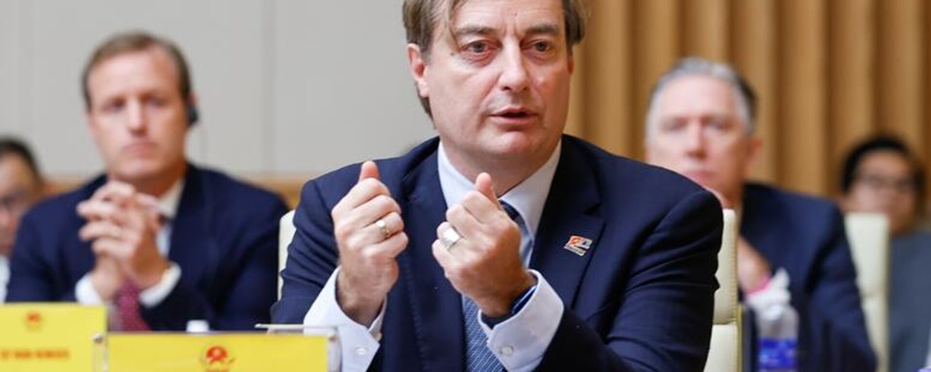 Ông Bruno Jaspaert, Chủ tịch Hiệp hội Doah nghiệp châu Âu tại Việt Nam, phát biểu tại tọa đàm - Sputnik Việt Nam, 1920, 30.06.2025