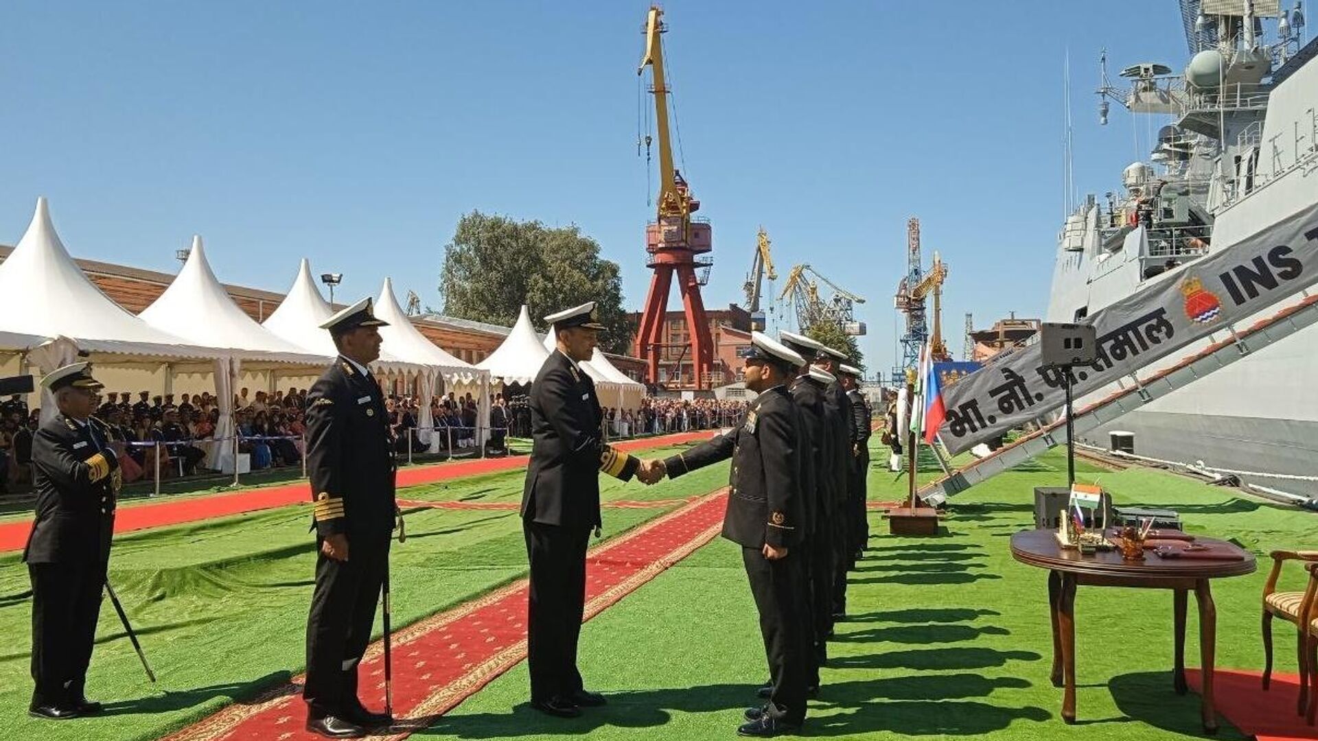 Lễ chính thức bàn giao khinh hạm tên lửa Tamal đã diễn ra tại xưởng đóng tàu Yantar ở Kaliningrad Lễ chính thức bàn giao khinh hạm tên lửa Tamal đã diễn ra tại xưởng đóng tàu Yantar ở Kaliningrad - Sputnik Việt Nam, 1920, 02.07.2025